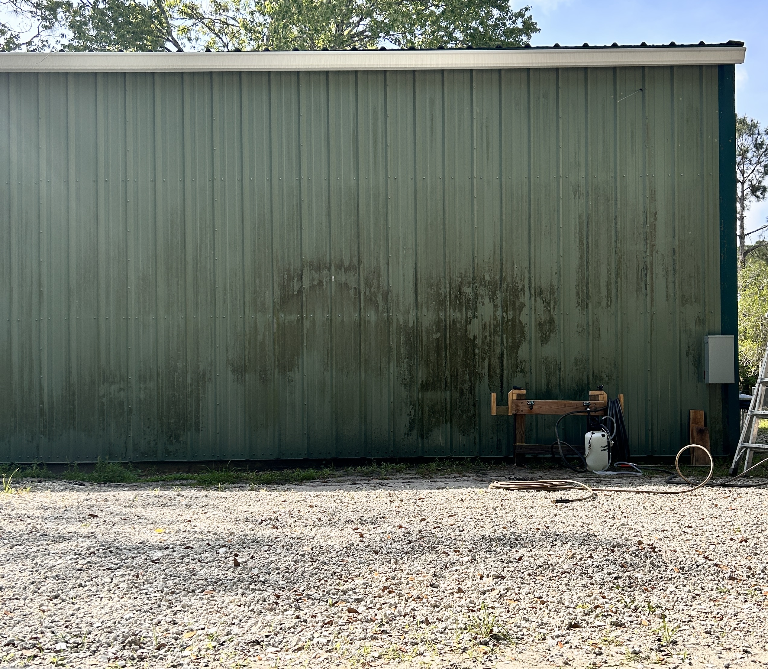 Before pressure washing project